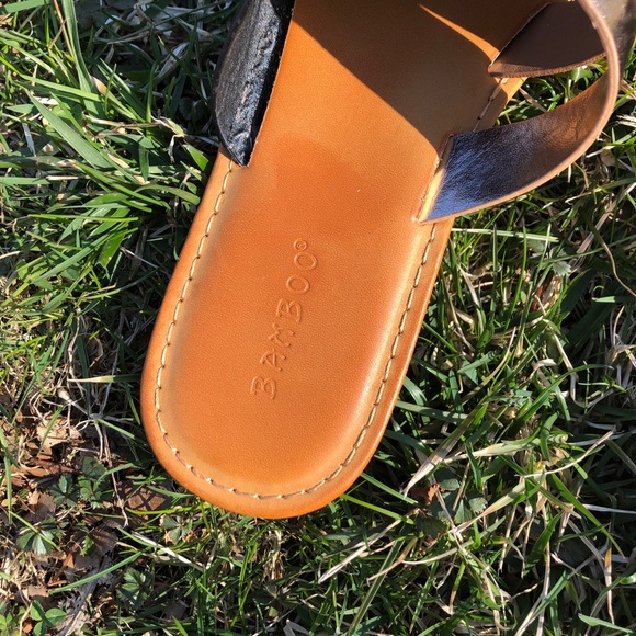 LULU’S Black Multi Print Strappy Slide Sandals - Picture 4 of 9